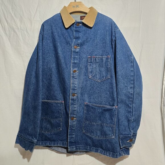 Nowell's Other - Vtg Nowell's Made in USA Men's Denim Corduroy Collar Chore / Barn Coat Blue - L*